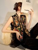 Chinese-style high-end mulberry silk embroidered vest