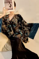 High-end New Chinese Style Light Luxury  Embroidery Color Collision Double-sided Wear Coat
