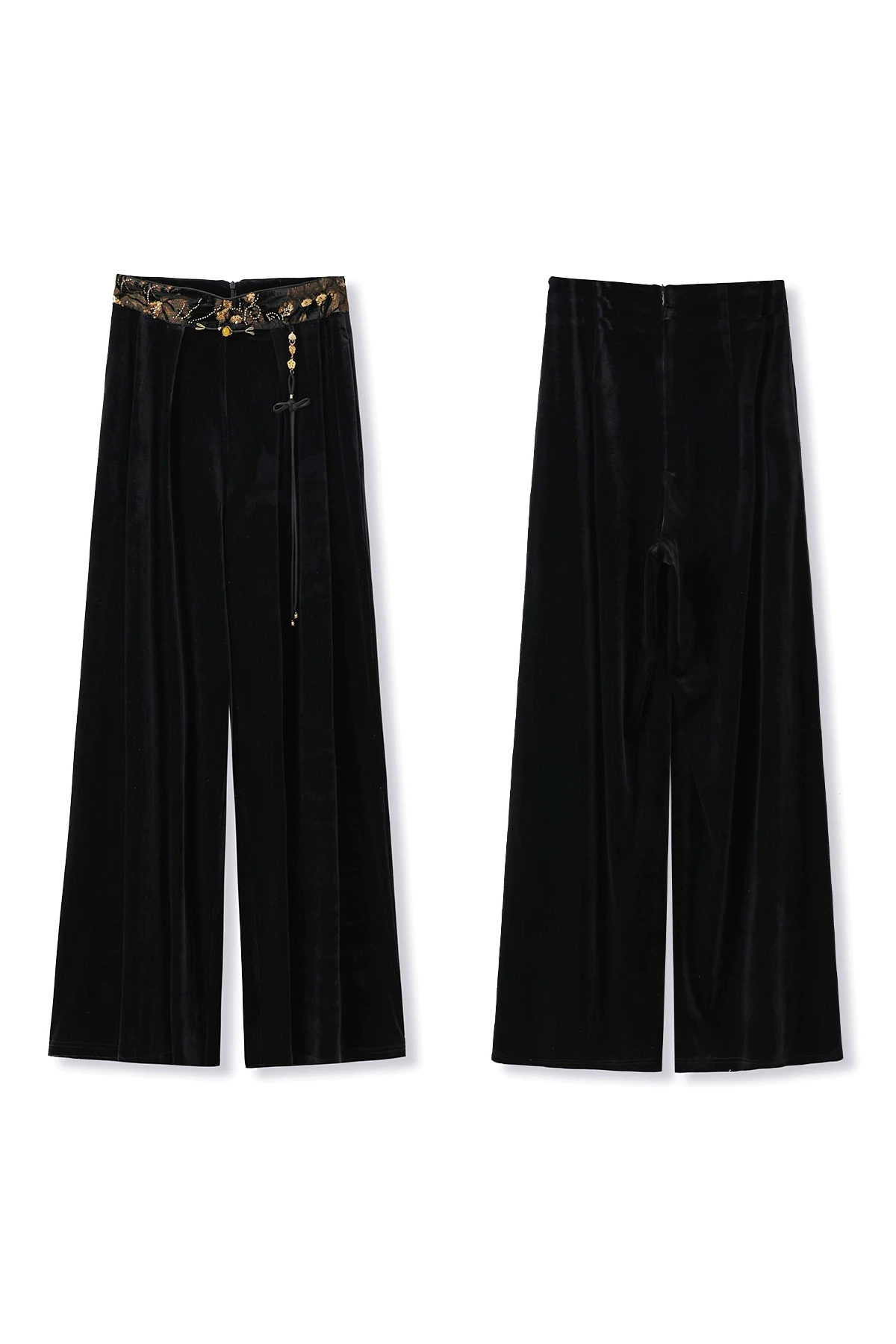 Chinese-style embroidery lightweight luxury loose pants - 图片 4