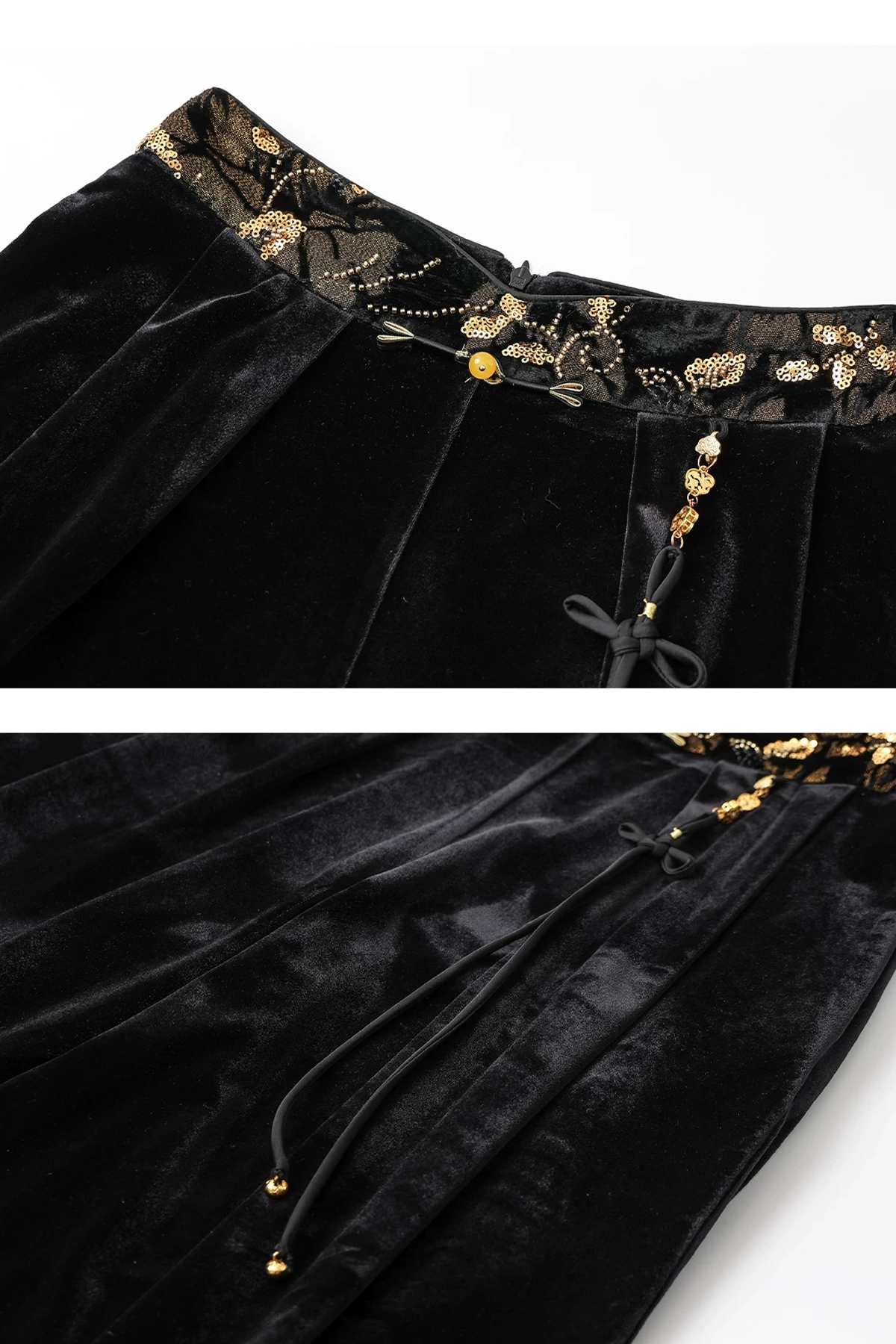 Chinese-style embroidery lightweight luxury loose pants - 图片 5